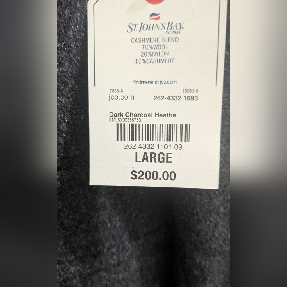 St. John’s Bay Winter Cashmere Wool Blend Peacoat - Picture 4 of 4